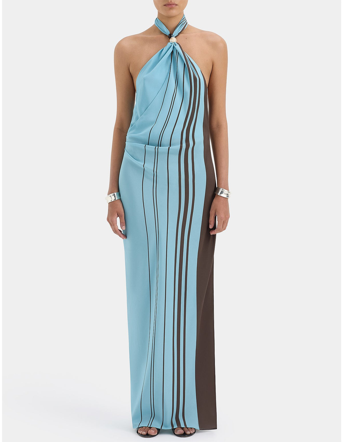 SIR. Rijoa Scarf Halter Maxi Dress | Pacha Mineral Stripe