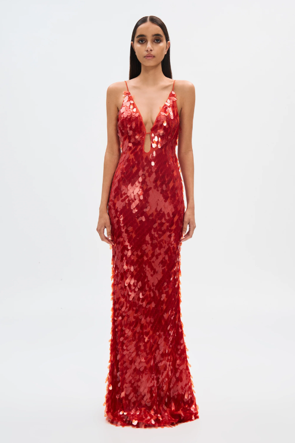 Misha The Sapphire Sequin Dress | Red
