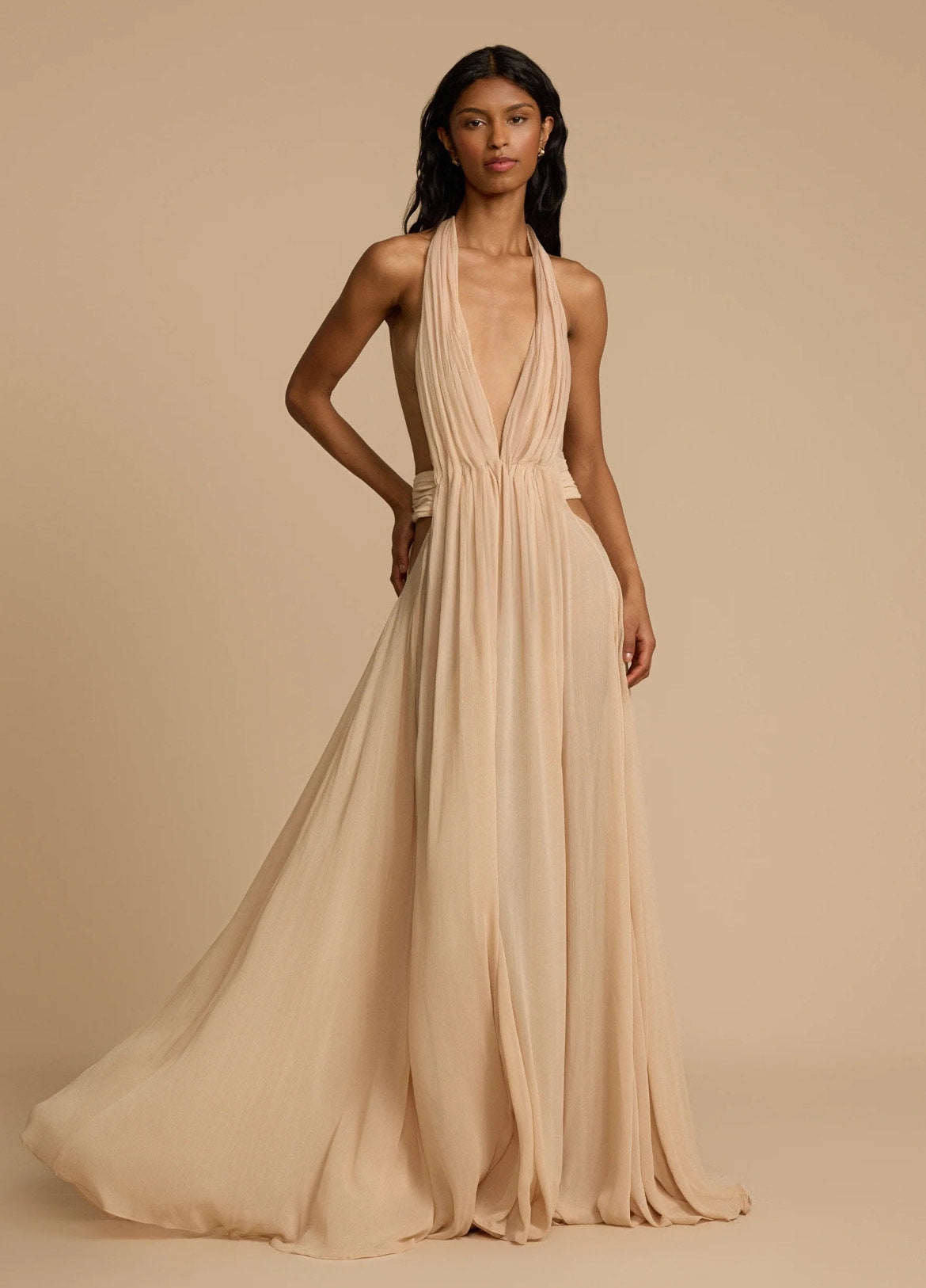 Arcina Ori Hire - Florence Dress (Stone) | Aus-wide Designer Rentals