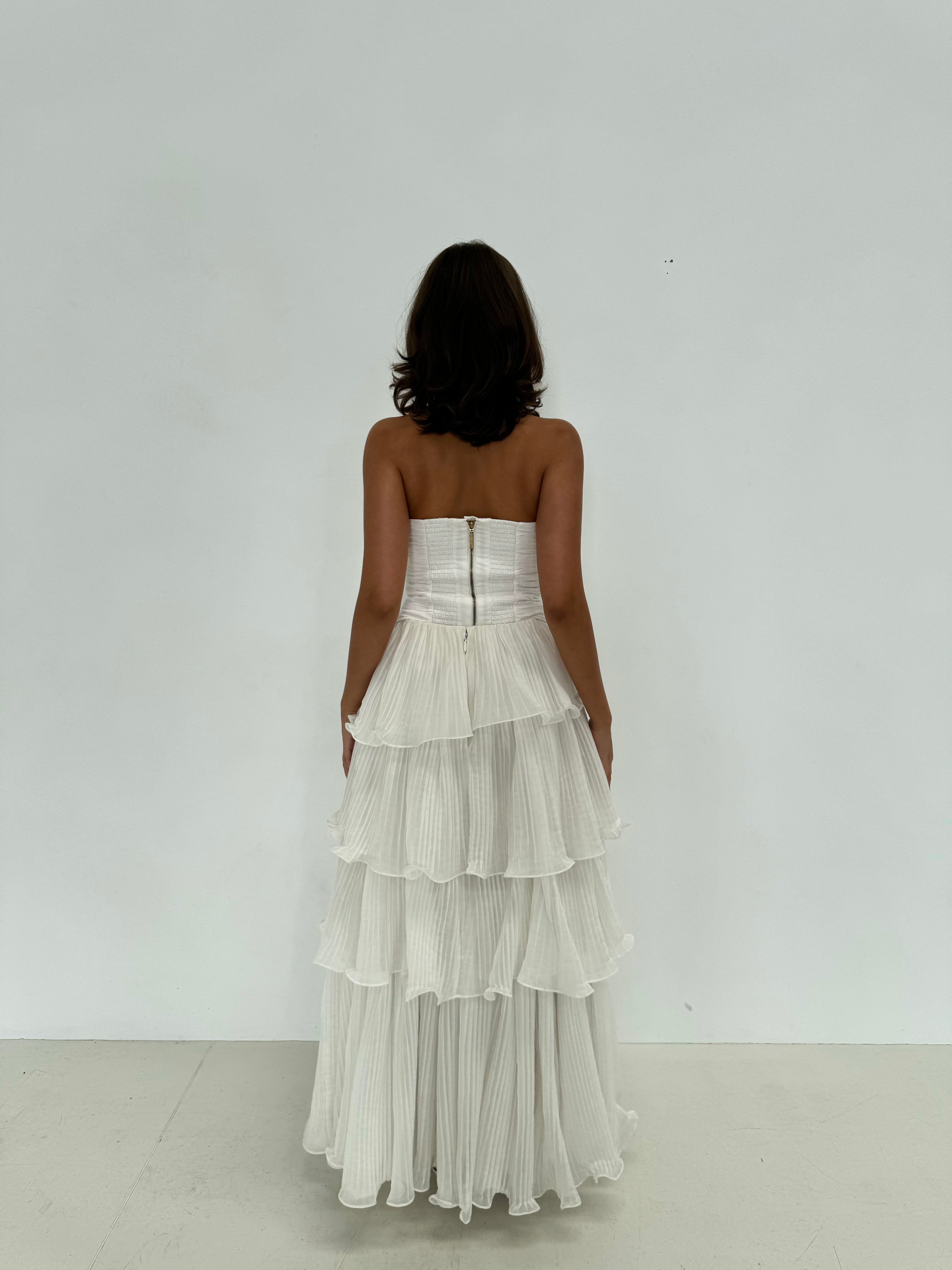 Aje Sunbeam Bustier & Cosmos Tiered Skirt Set | Ivory