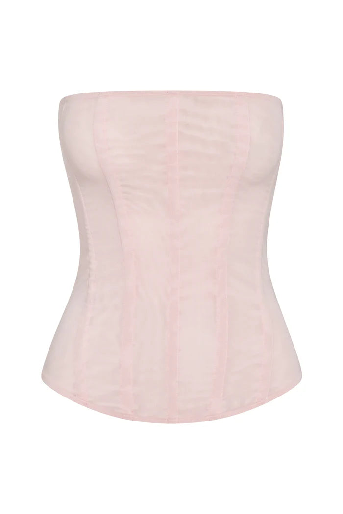 Leau Muse Mesh Corset Top | Pink