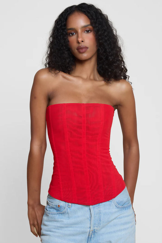 Muse Mesh Corset Red