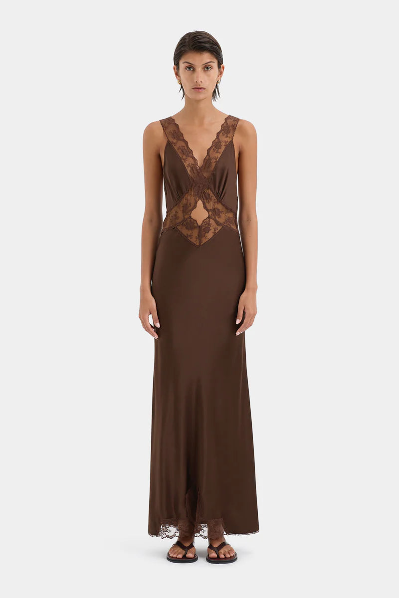 SIR Aries Cut Out Gown | Butter Chocolate