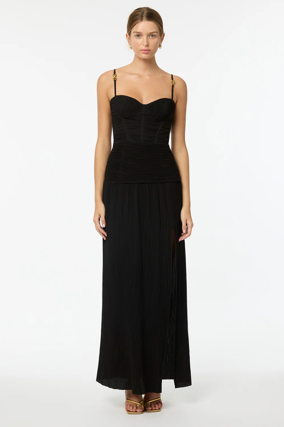 Double Time Pleat Dress Black