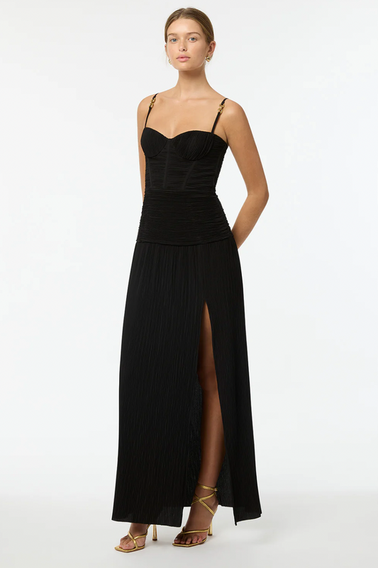 Double Time Pleat Dress Black