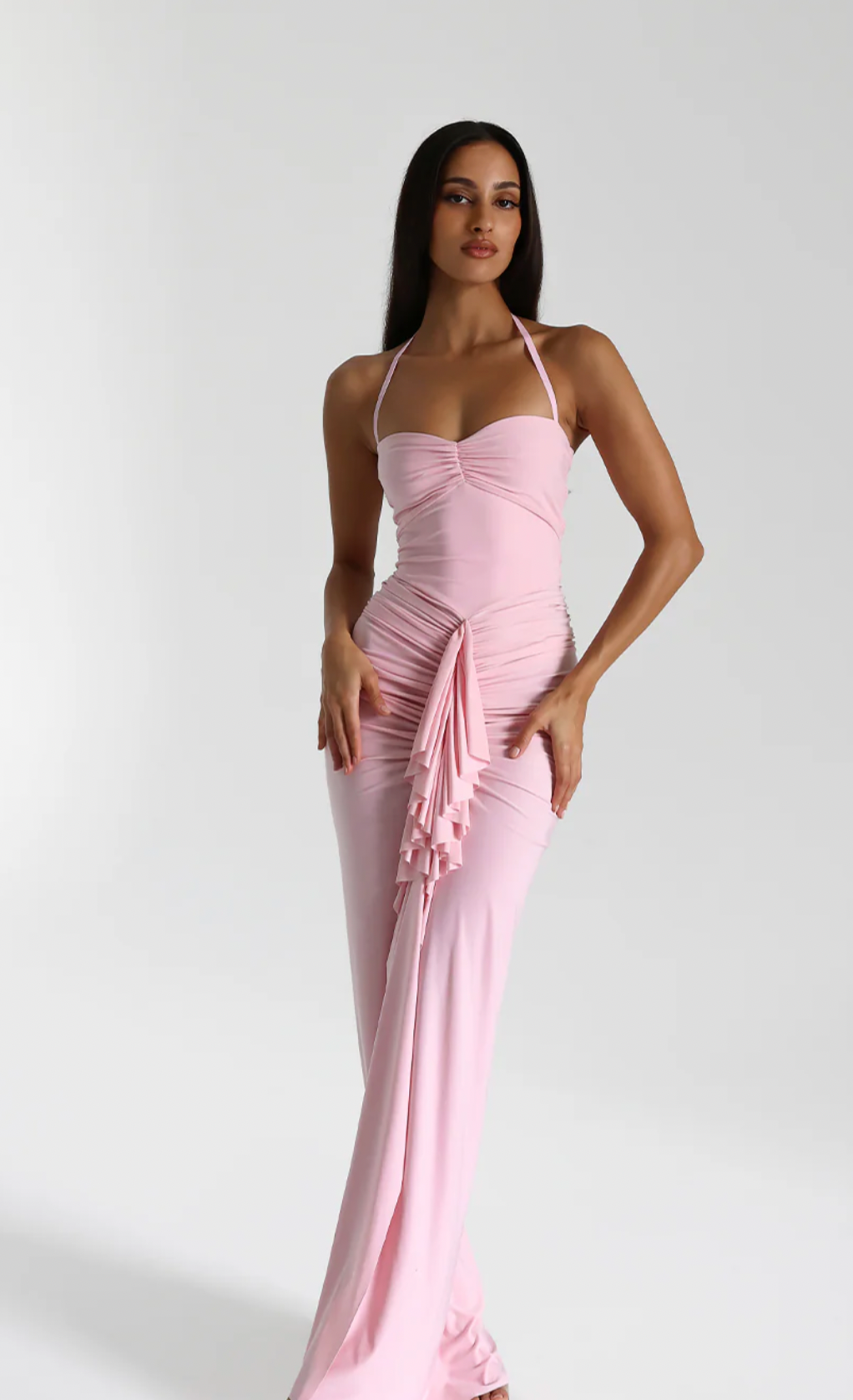 natalie rolt pink dress Natalie Rolt Shontae Gown Hire (Blossom Pink)