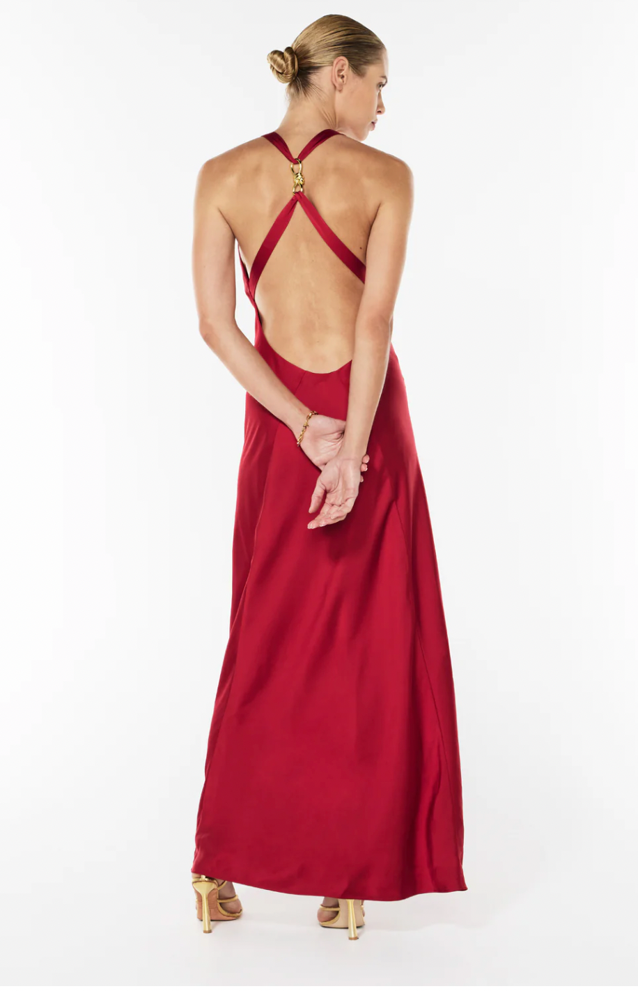 Charmed Cowl Slip Dress Red