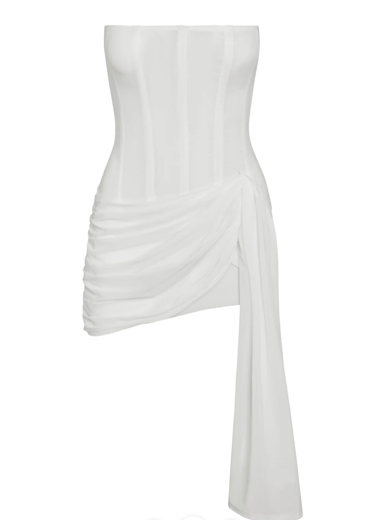 Mira Mesh Corset Dress White