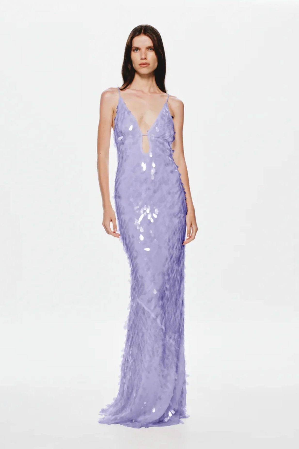 fitted lace wedding dress MISHA The Sapphire Sequin Dress (Lilac)
