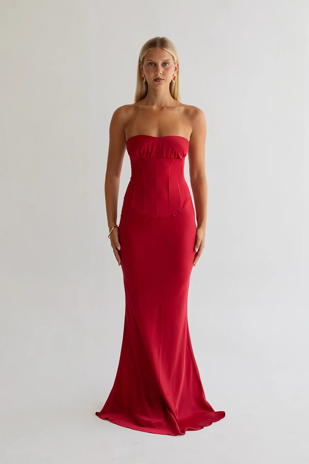 HNTR (Hunter) the Label Dress Hire Perth. Ashton Gown - long maxi, with faux corset. Book now!
