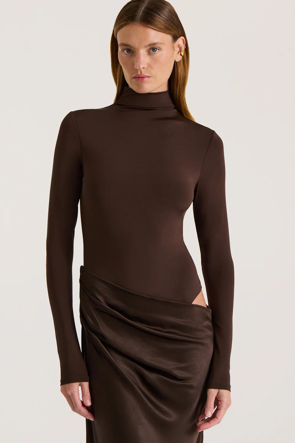 HENNE Soraia Long Sleeve Dress | Chocolate
