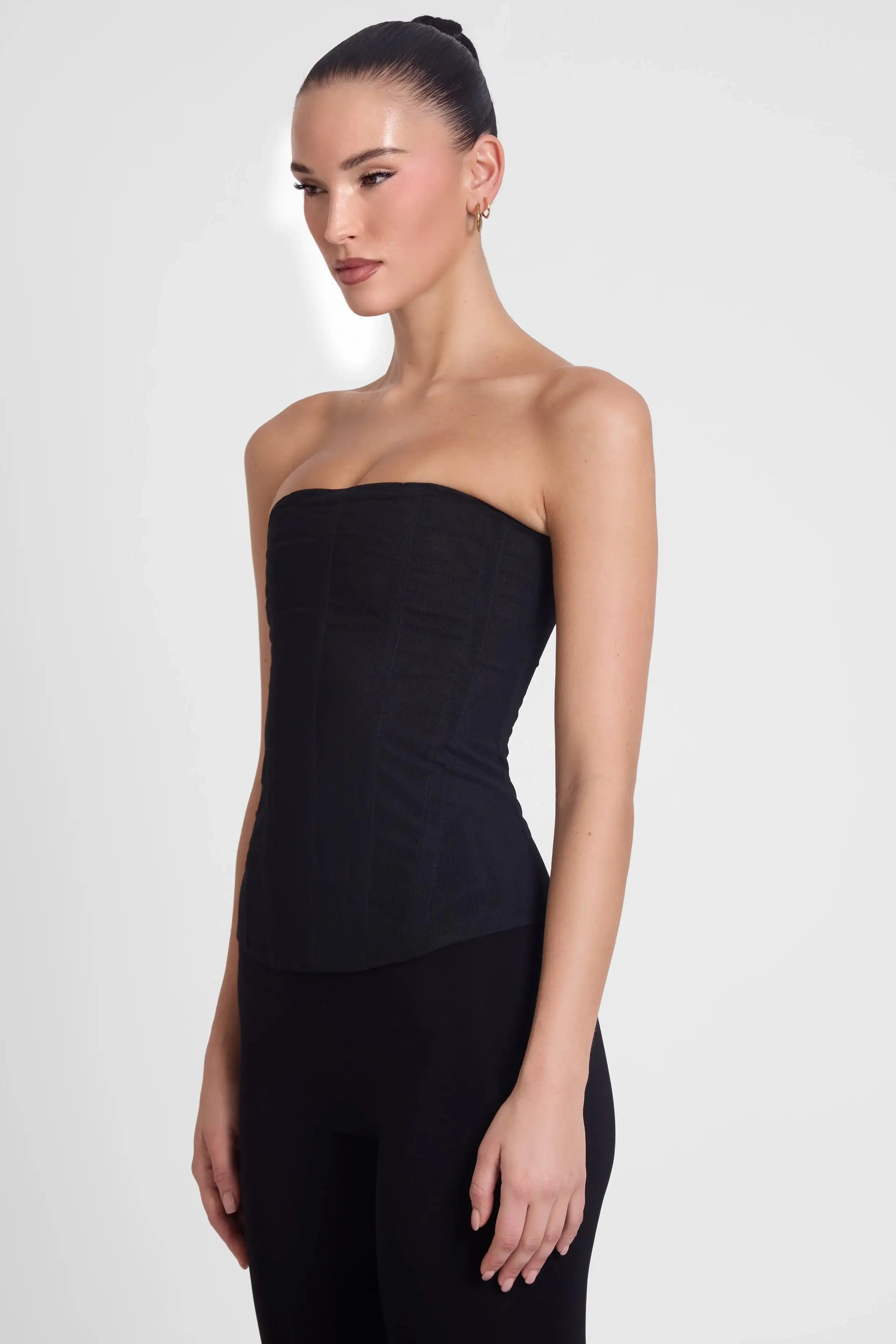 Leau's Muse Mesh Corset Top Hire in Black. Perth Corset & Top Hires with Local In-Store Collections & Returns, near you!