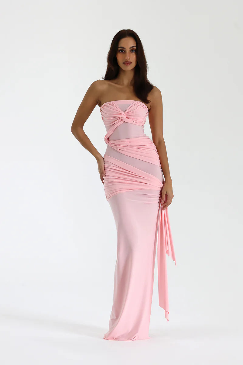 Natalie Rolt Pink Dress Miranda Gown Hire. Australia-wide dress rentals, with local Perth pickup or express shipping to Sydney, Gold Coast, Brisbane, Melbourne & Adelaide.