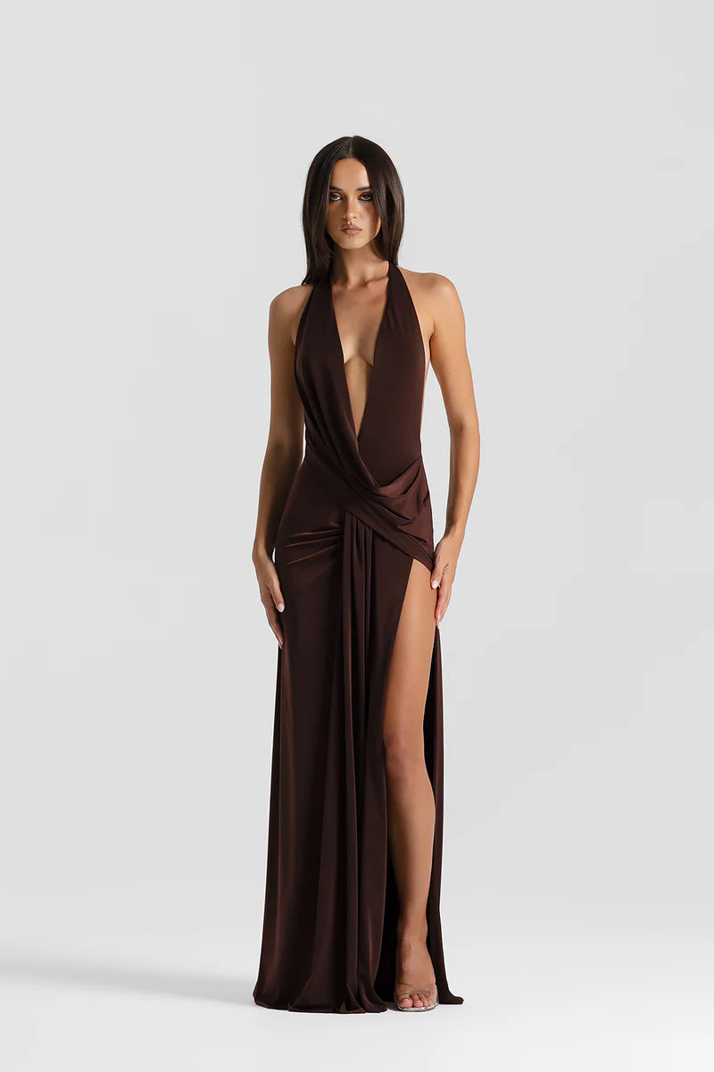 The iconic Natalie Rolt Winona Gown in Espresso! Enjoy Fast Shipping & Easy Returns for Sydney, Gold Coast, Adelaide & more. Local Perth Pickups also available!