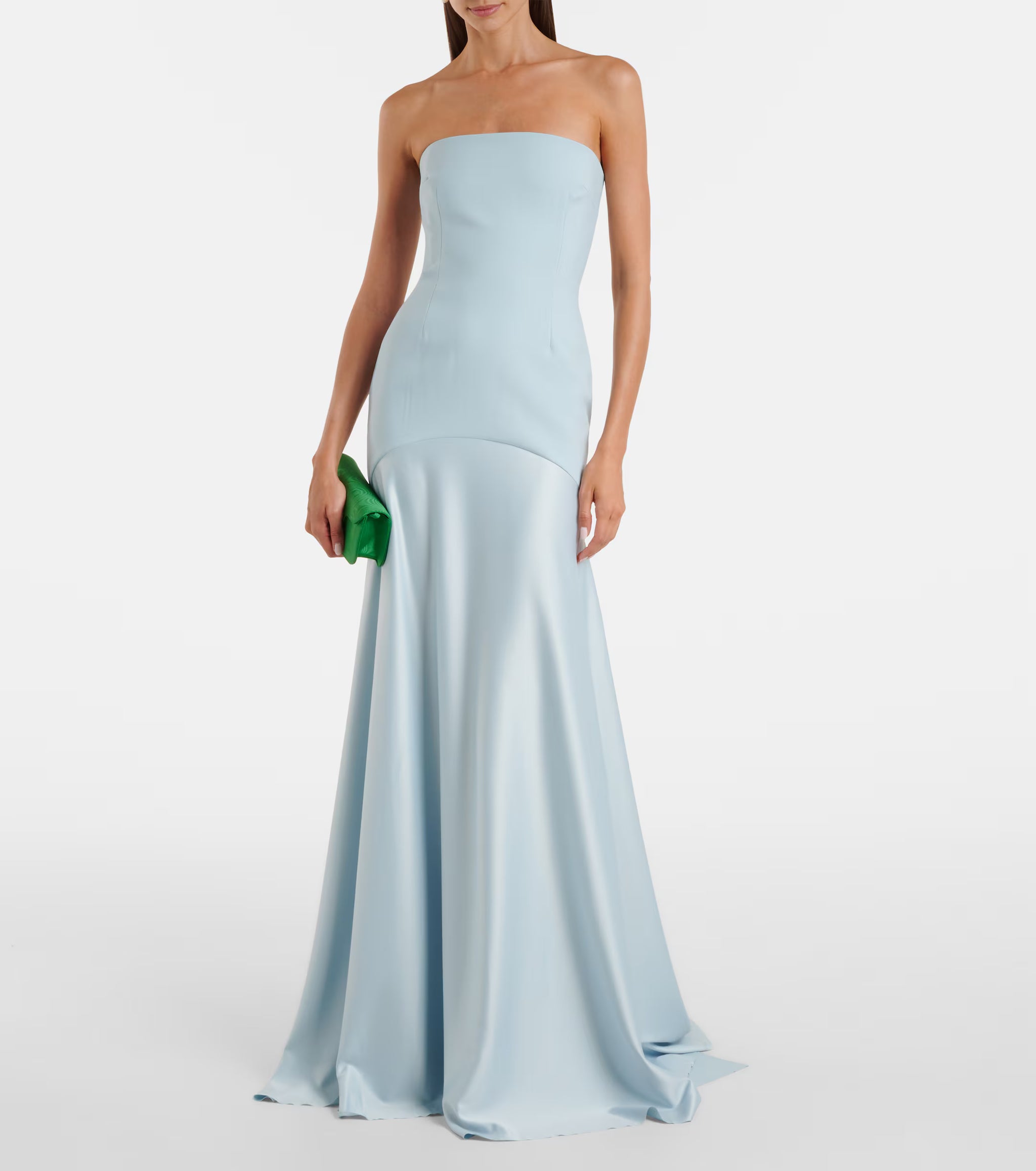 blue dress for baby girl The Alessandra Maxi Dress in Arctic Blue – Solace London main image 1