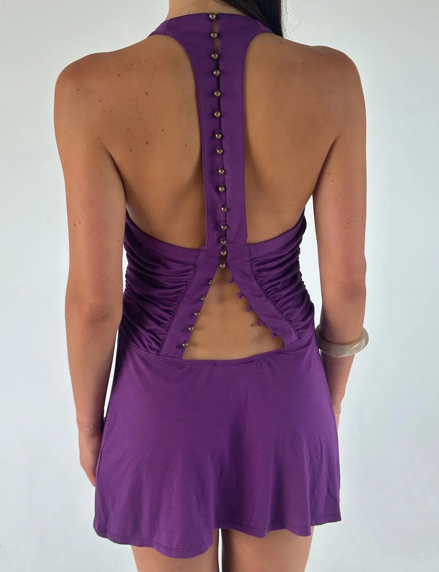 Solamusa Festival mini dress in purple. Australia-wide rentals. Fast delivery to Sydney, Melbourne, Brisbane, Gold Coast & Adelaide.