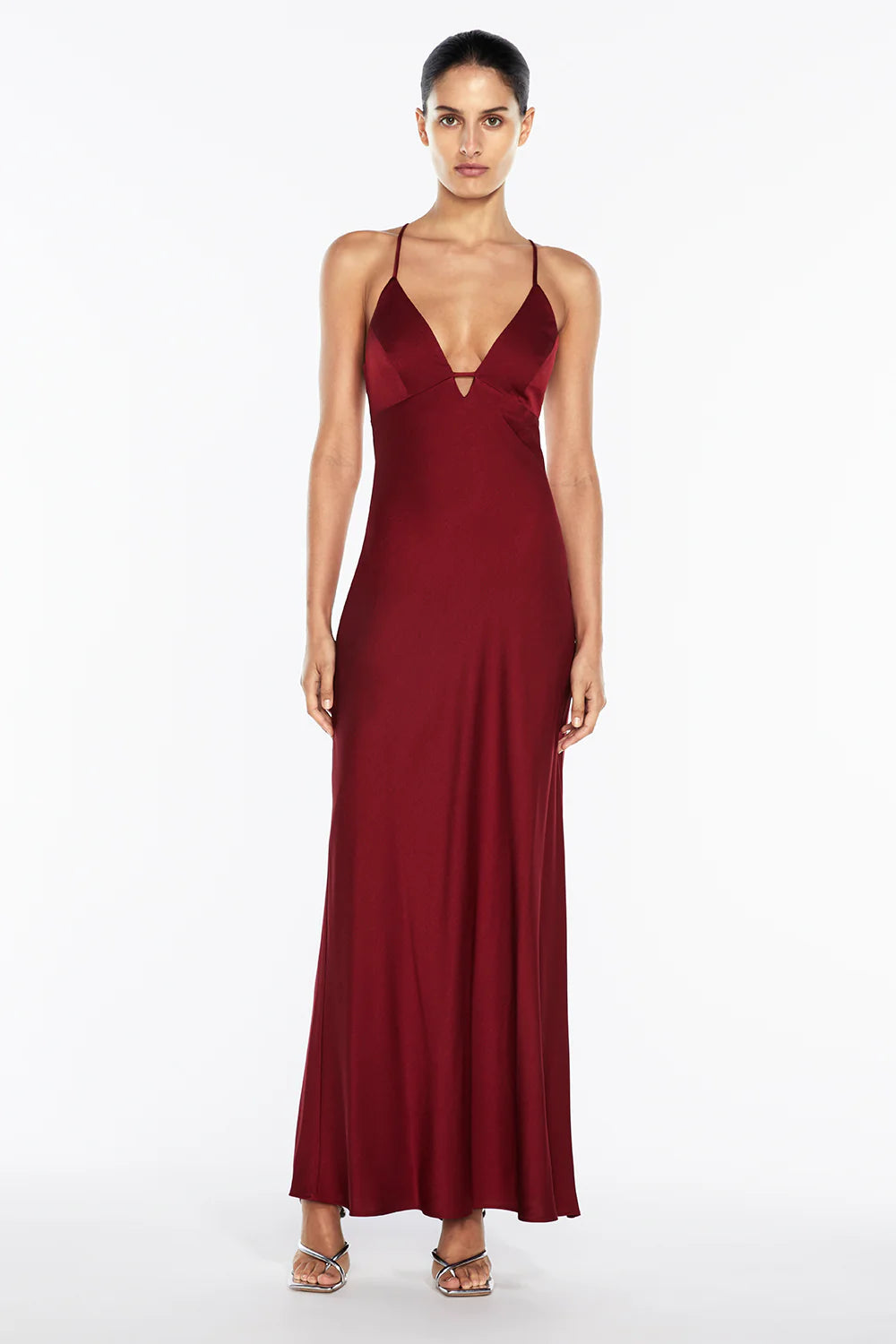 Time to Shine Slip Dress Cranberry