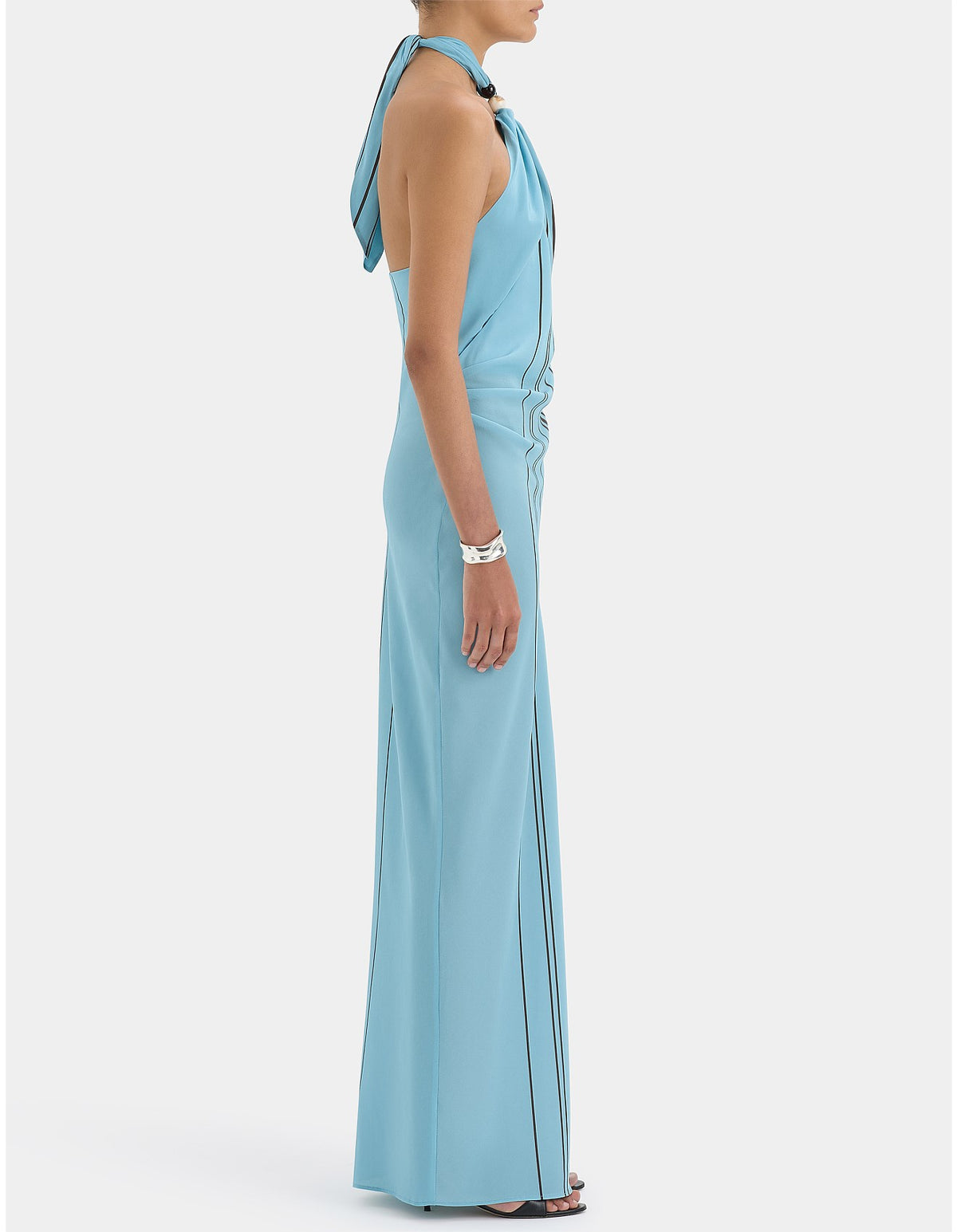 SIR. Rijoa Scarf Halter Maxi Dress | Pacha Mineral Stripe