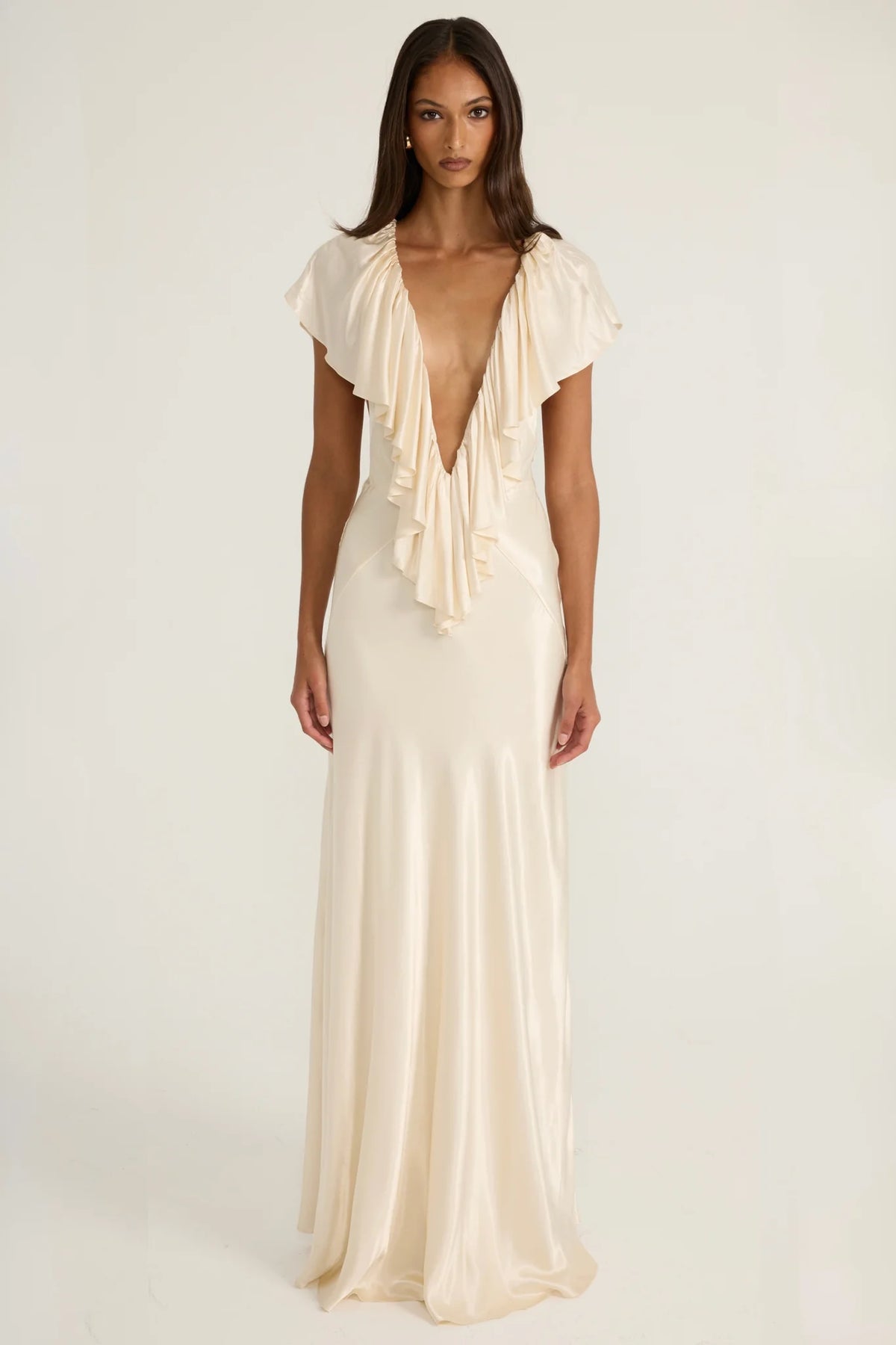 Ance Gria Clover Gown | Satin Cream