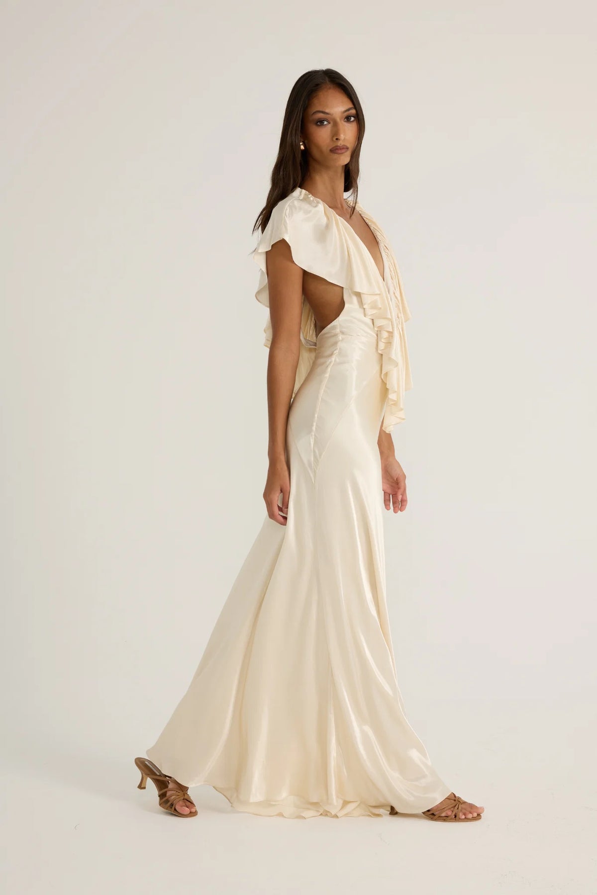 Ance Gria Clover Gown | Satin Cream