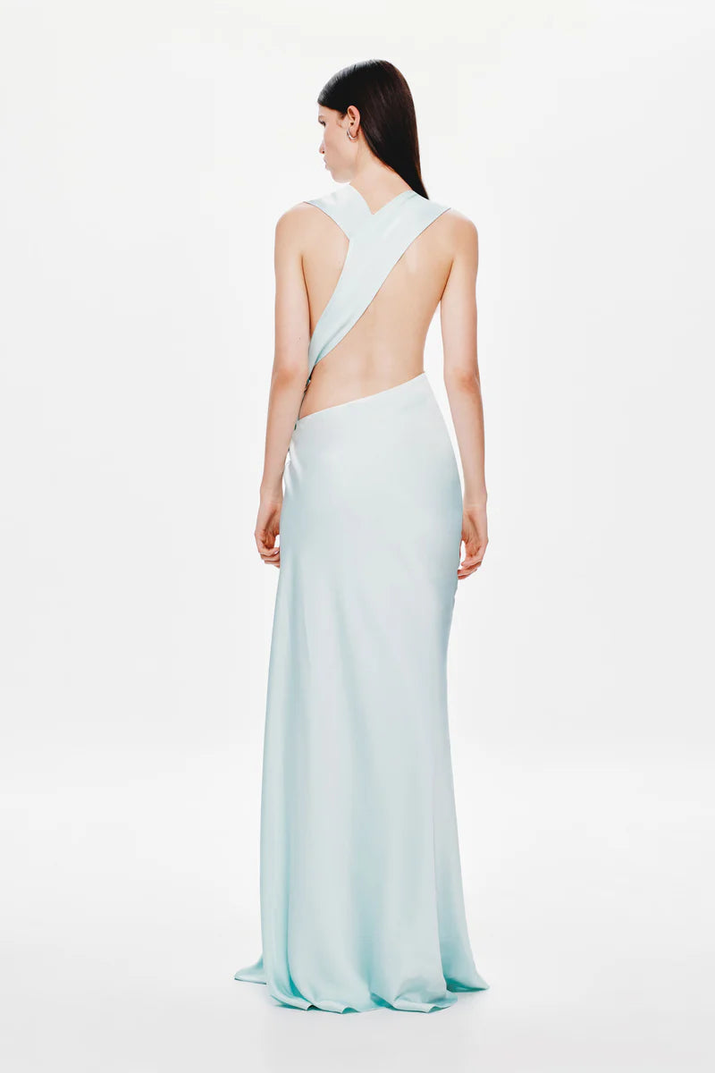 Misha The Harlow Satin Dress | Ice Blue