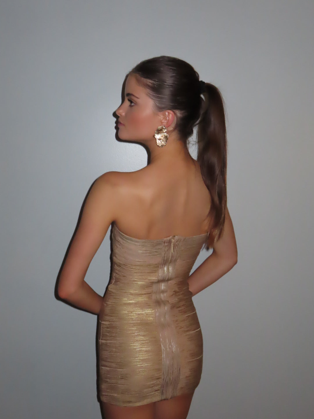 Herve Leger - Bandage Sara Mini Dress (Gold)