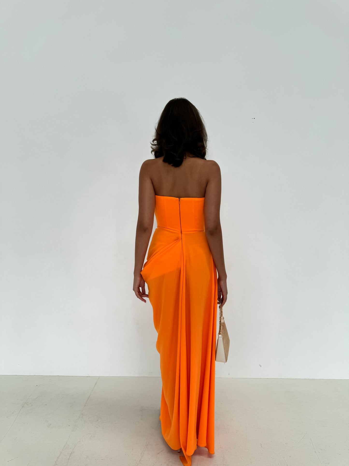 Reed Draped Crepe Gown