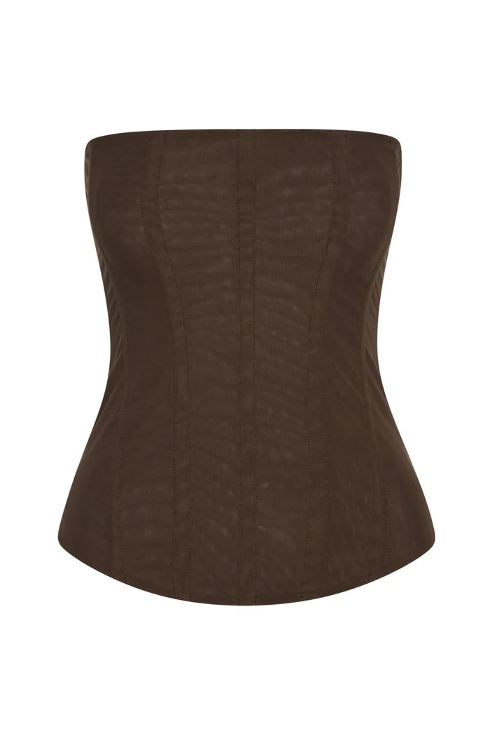 Leau Muse Mesh Corset | Brown