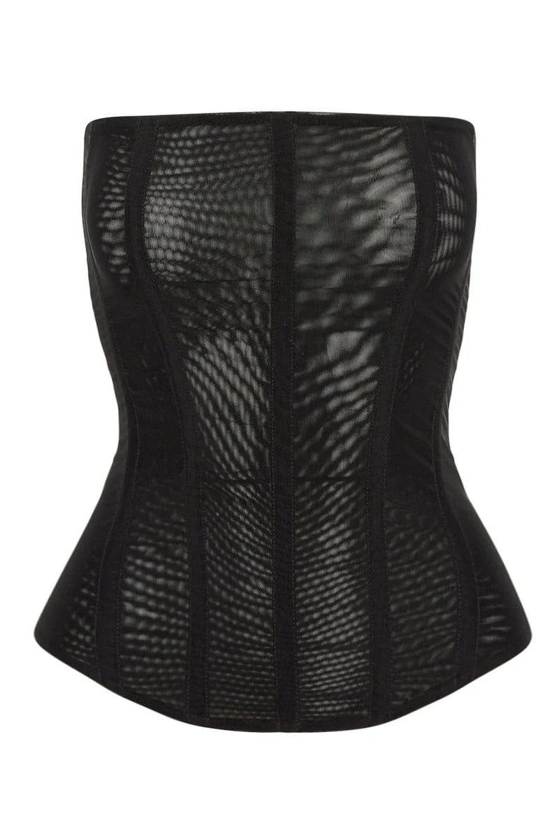 Muse Mesh Corset Black