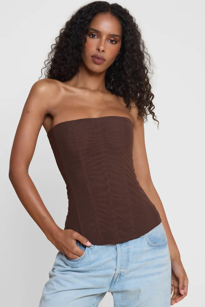Leau Muse Mesh Corset | Brown