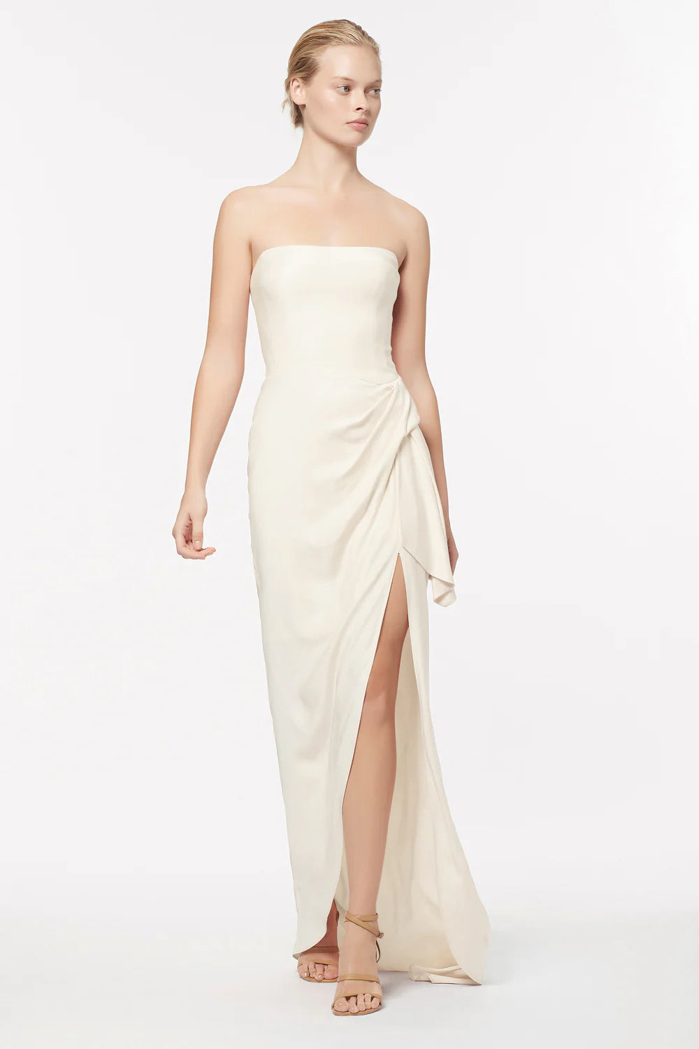 Asymmetrical Games Gown Cream