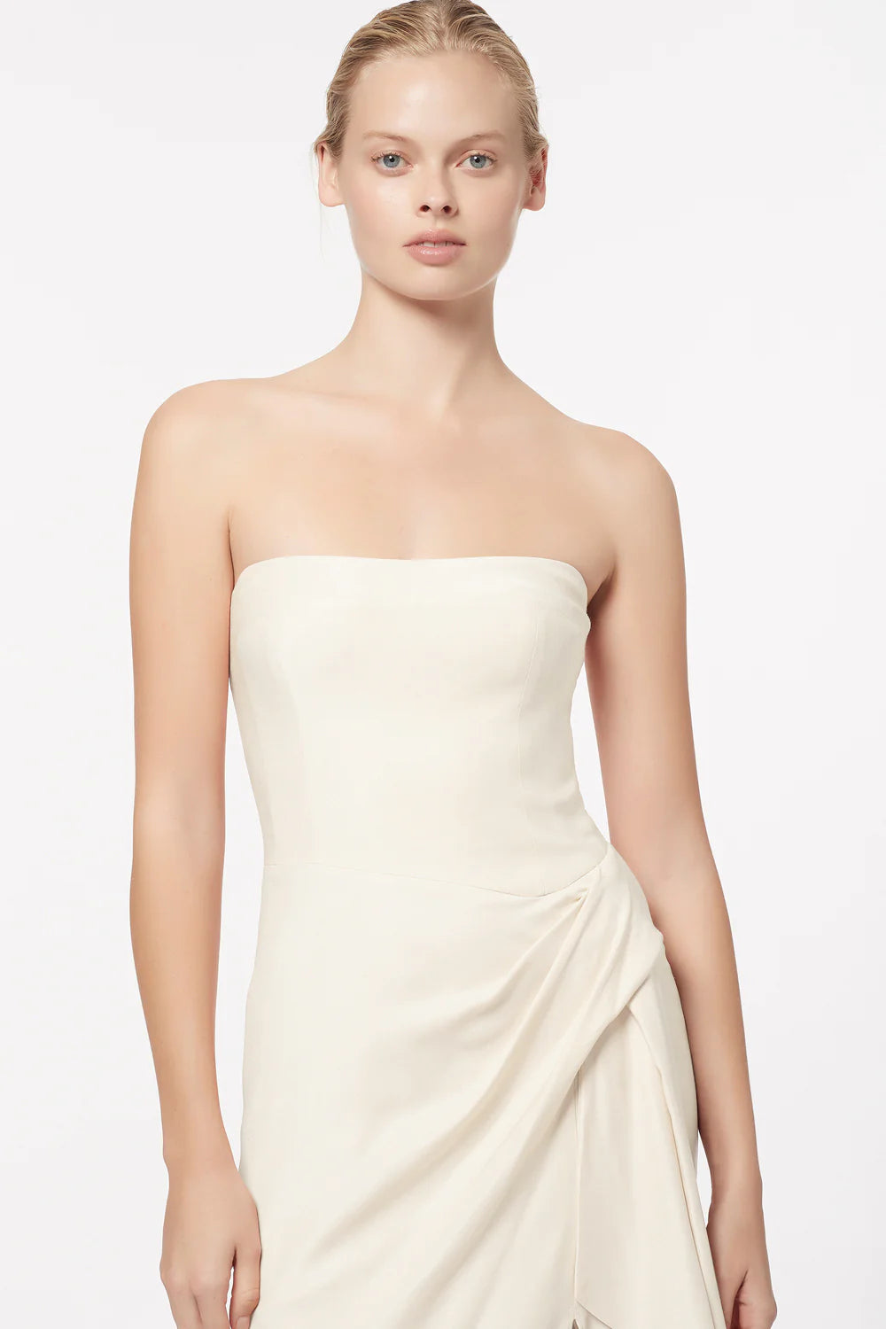 Asymmetrical Games Gown Cream