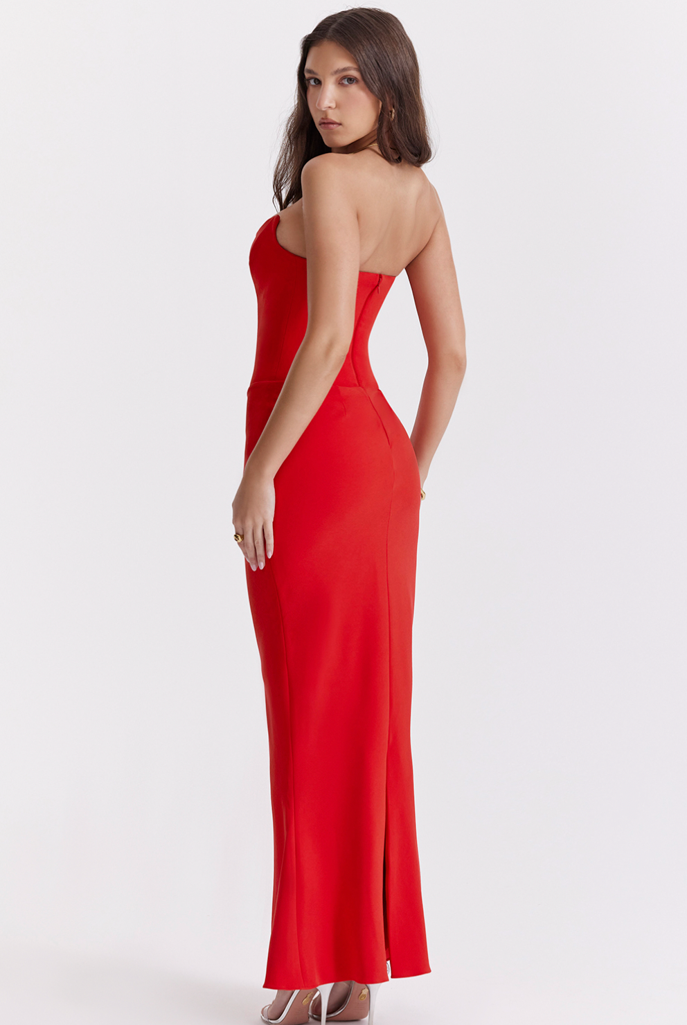 House of CB Tamara Strapless Maxi Dress | Cherry Red