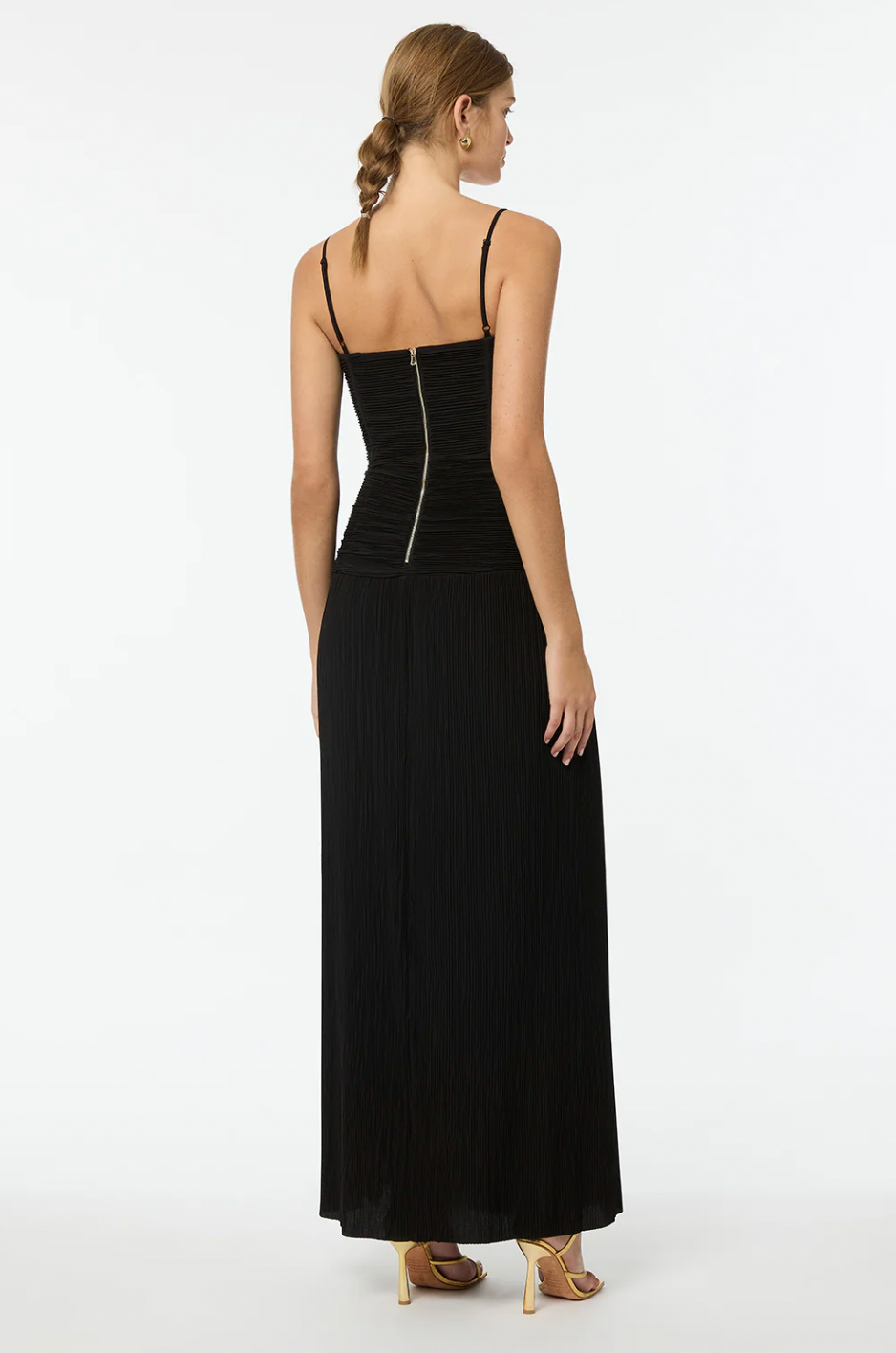 double time pleat dress Manning Cartell Double Time Pleat Dress Hire Black