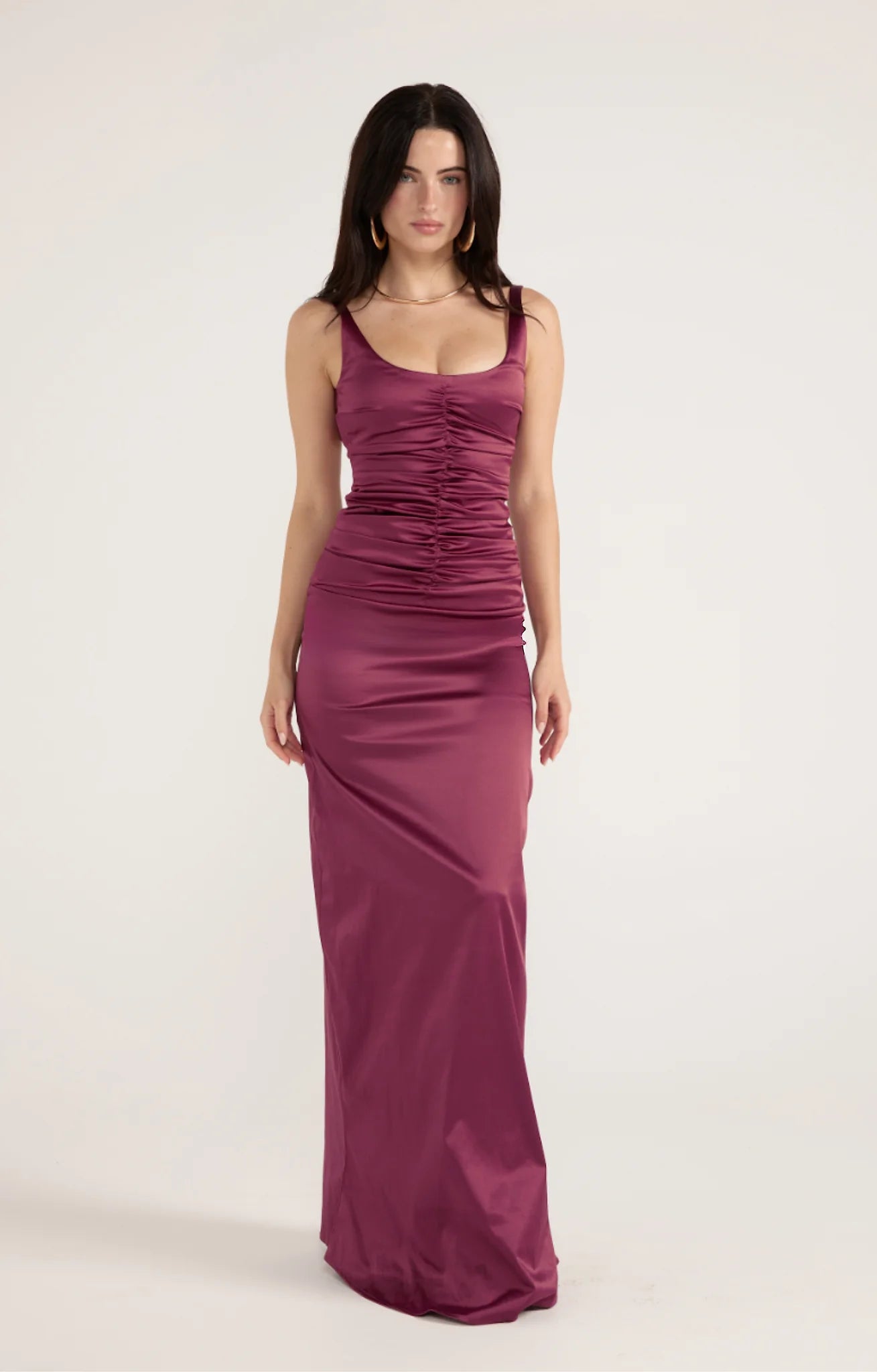 Hire the Ance Gria Atlein Gown in Plum. Australia-wide express delivery available.