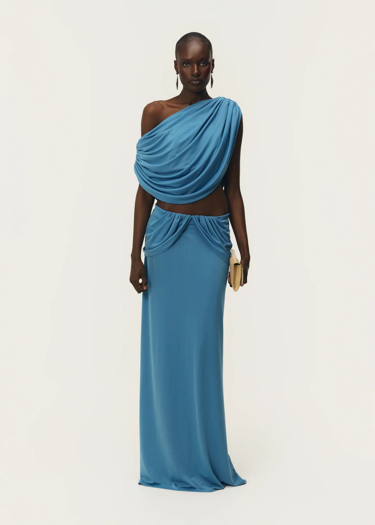 Arcina Ori Chiara Top & Skirt Set | Dusty Blue