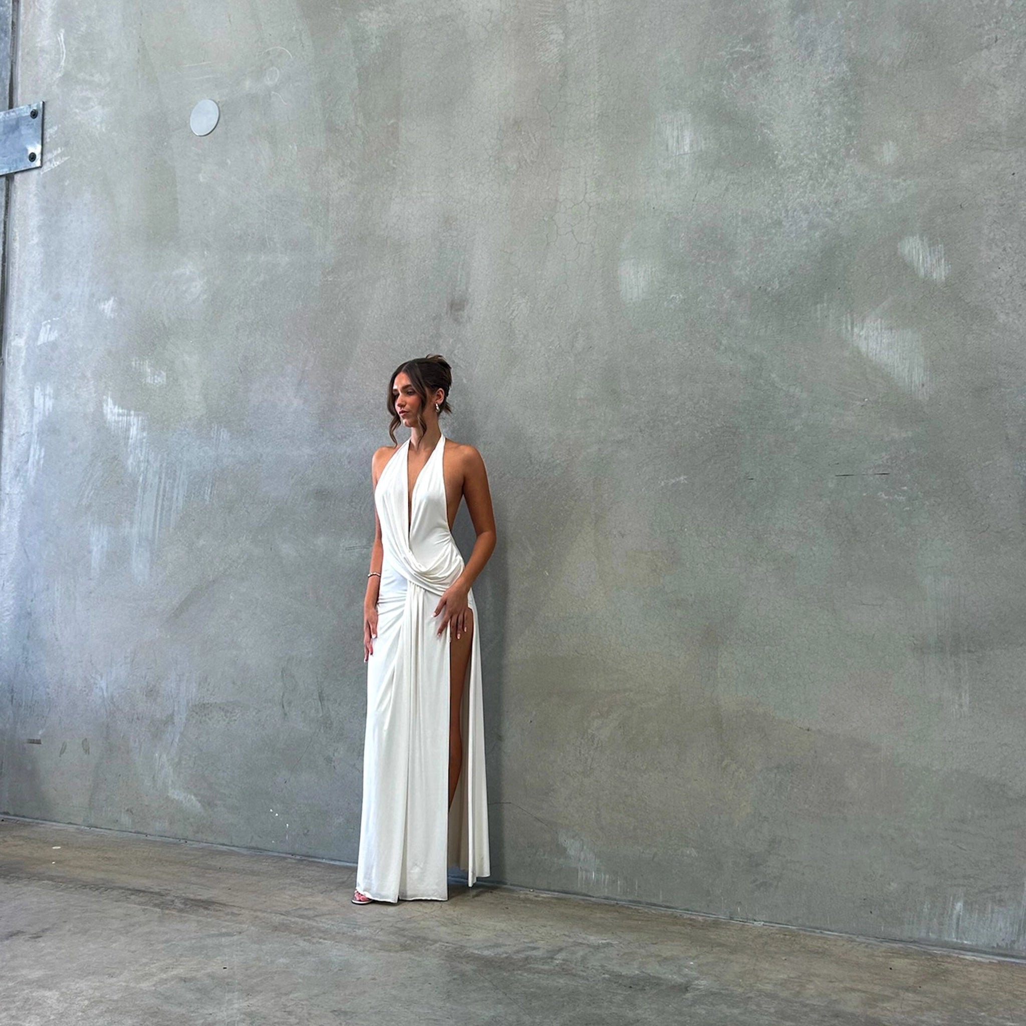 formal dress for xmas party White Sequin Beaded Formal Gown main image 0