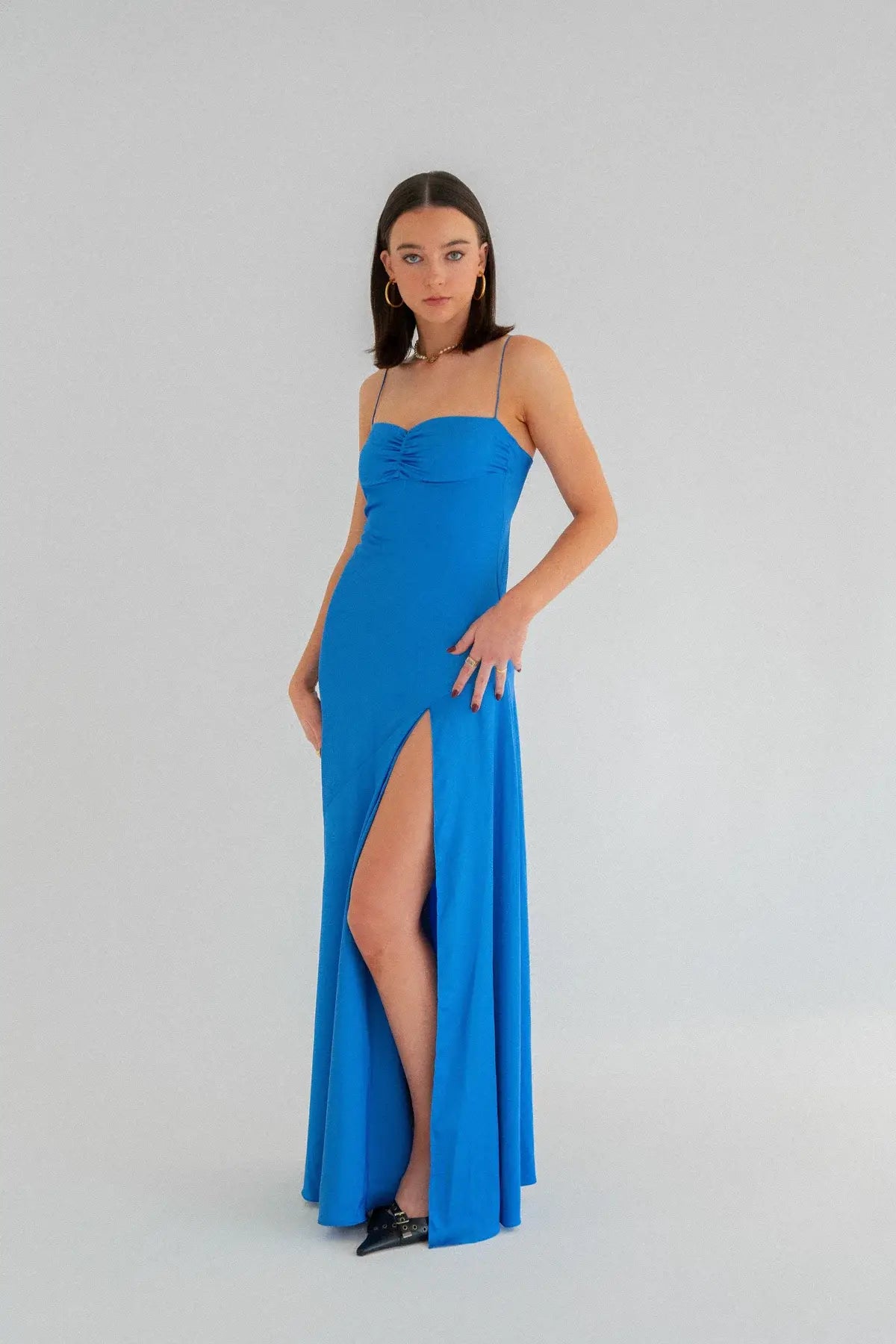 Hntr the Label Gaia Gown Blue Dress Hire. Perth Dress Rentals. We take care of the cleaning! Book now. Xx