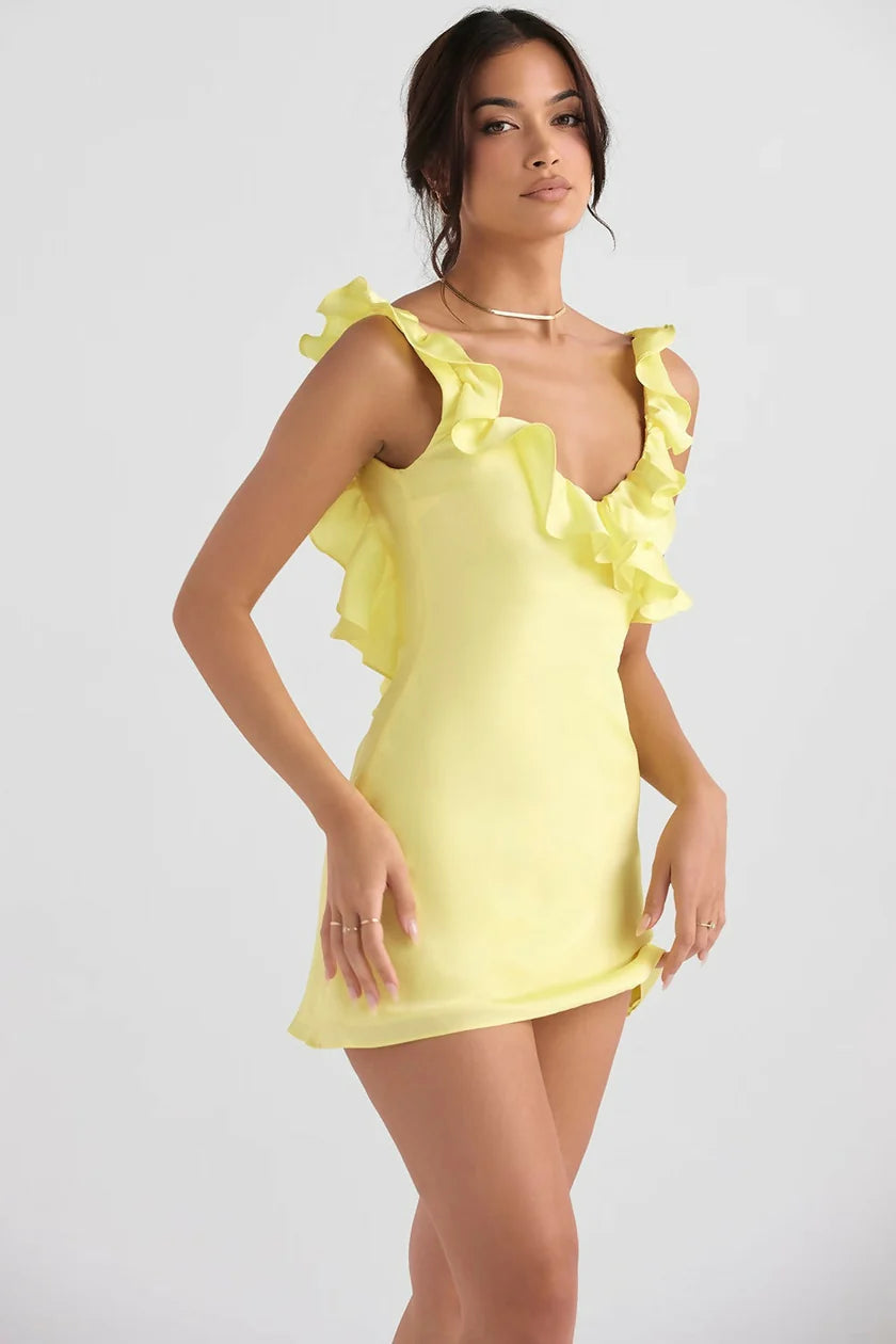 House of CB Tink Ruffle Mini | Satin Buttercup