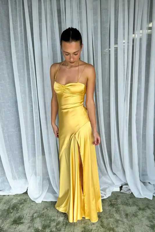 Yellow gown hire with fast delivery and easy returns to Sydney, Melbourne, Brisbane and Gold Coast!