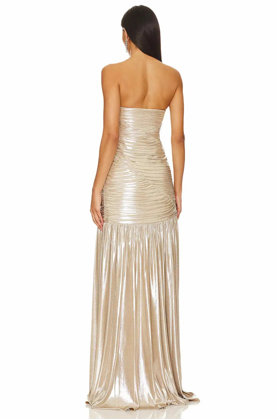 Retrofete Josie dress champagne - internal boned bodice detail for structured snatched fit