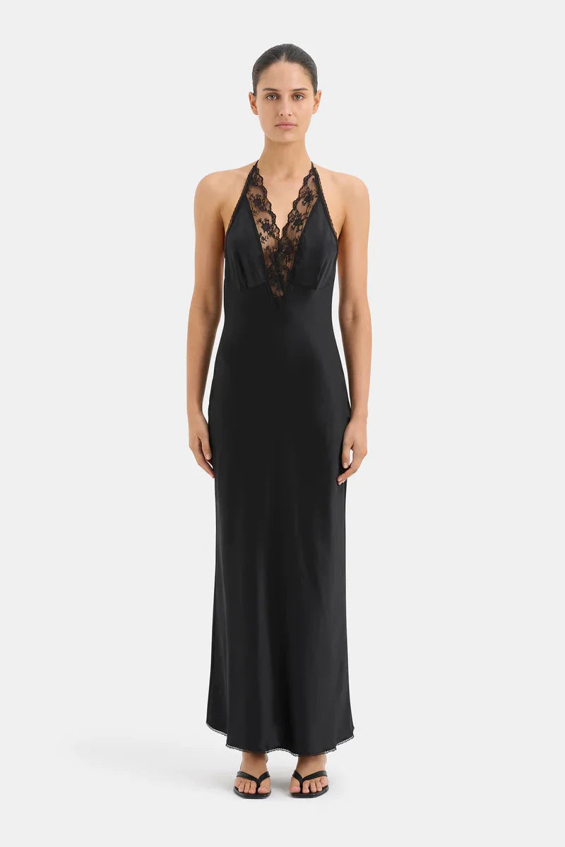 SIR. Aries Cut Out Halter Gown | Black