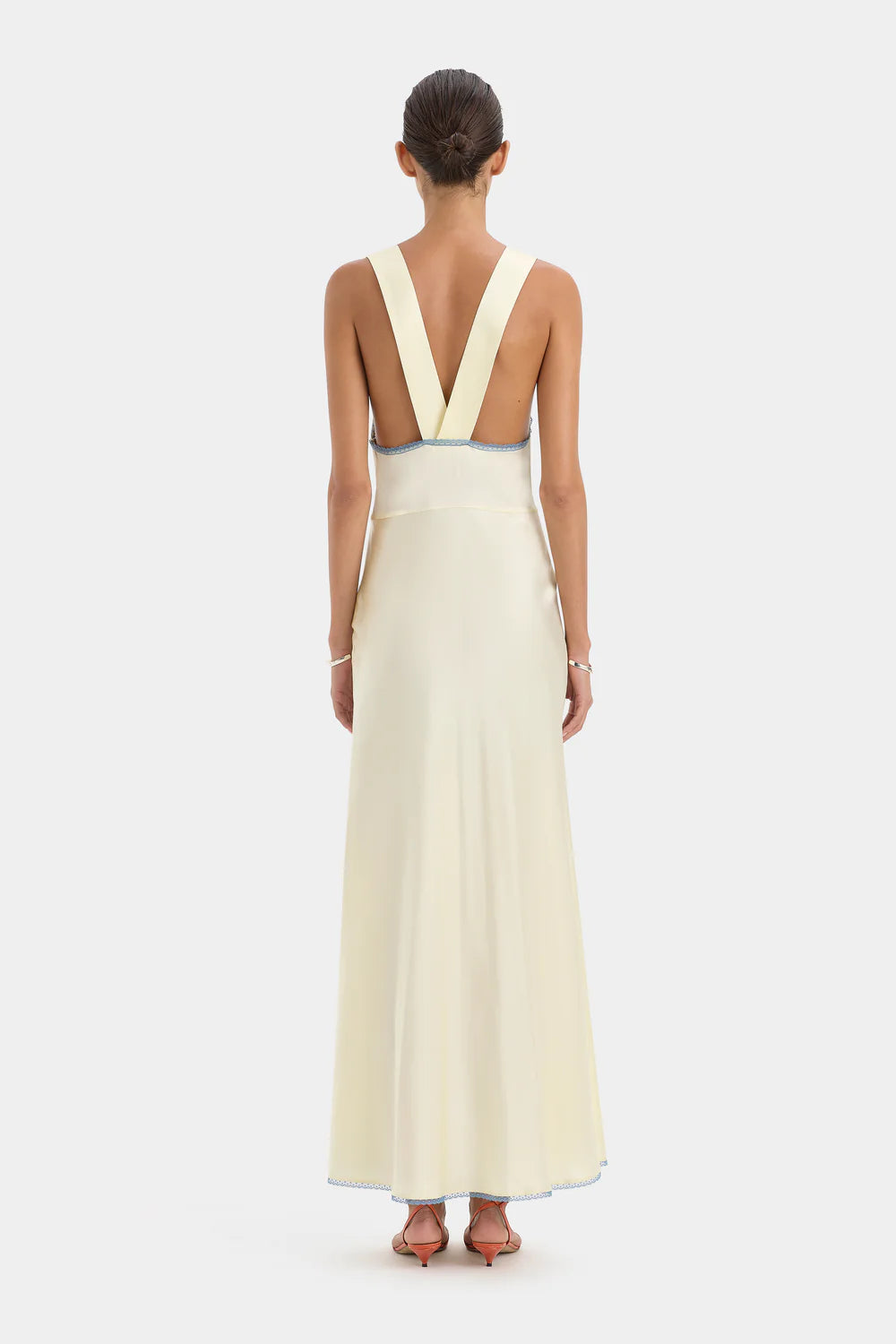 Back of the SIR. Aries Cut Out Gown Hire. Enjoy Express Delivery & Returns Made Simple for Sydney and Melbourne Dress Hire or Local Perth Pickups.