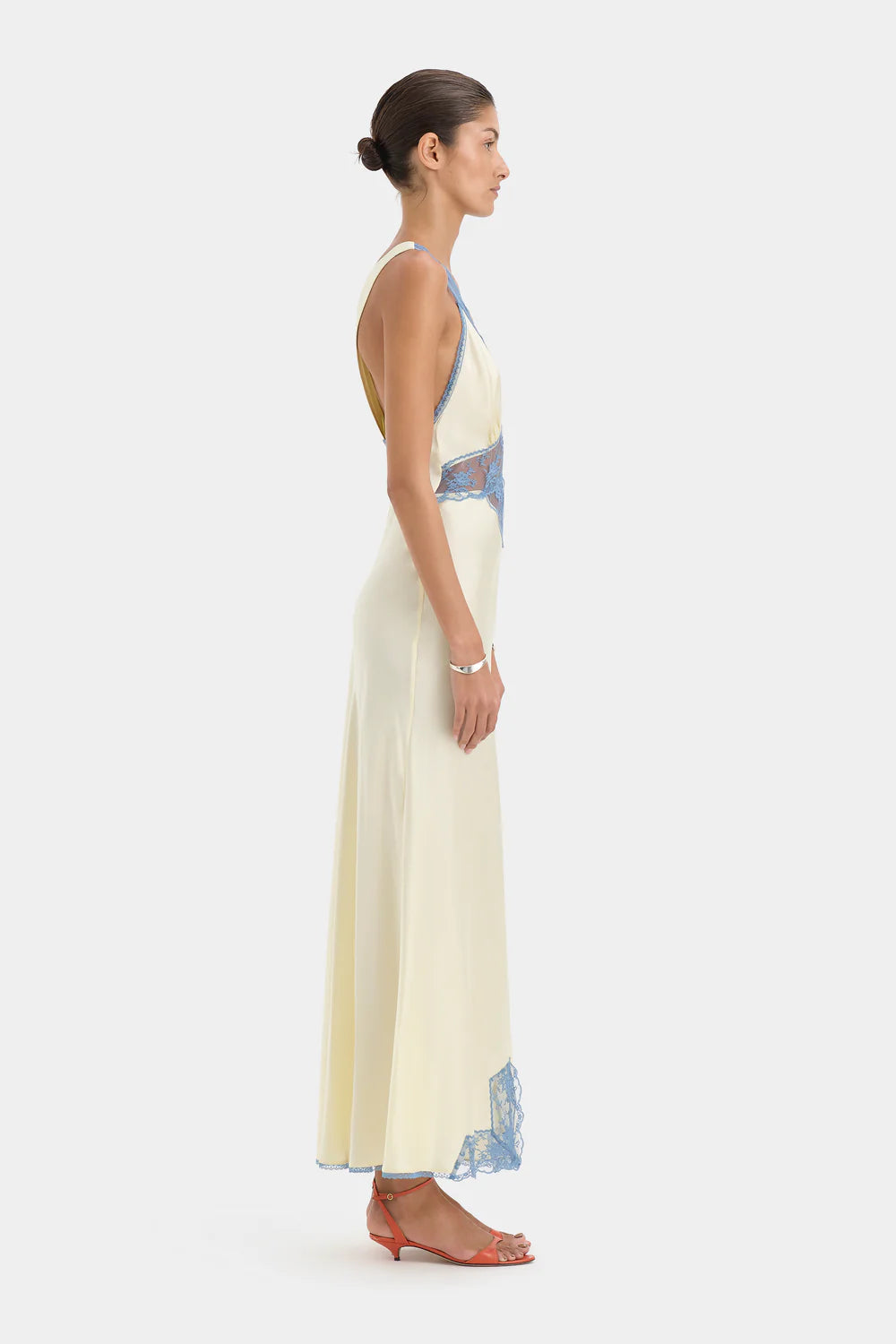 Side image of the Aries Cut Out Gown by SIR. Express Delivery & Easy Returns for all eastern states and regional dress rentals.